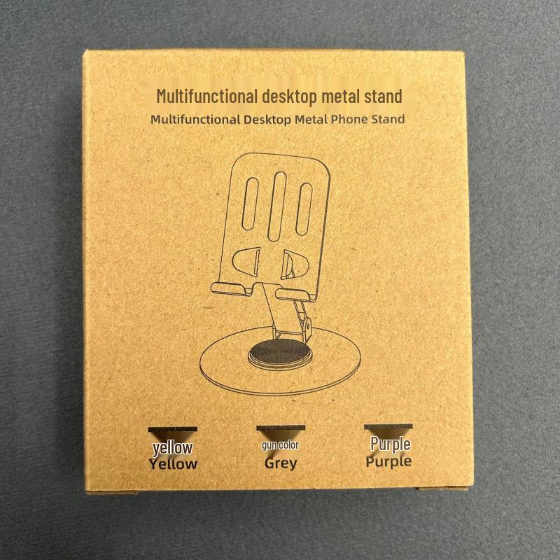 All-Metal Rotating Phone Stand: Foldable, Ideal for Desktop Use, Perfect for Streaming and Watching Shows. 360° Rotating Phone Stand