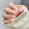 Blush Short Fake Nails with Cloud Printed Lightweight and Easy to Stick Fake Nail for Women and Girl Nail Salon
