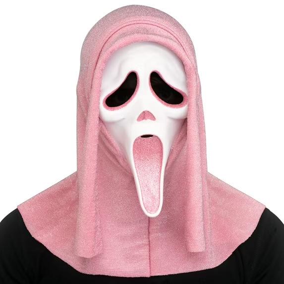 

Halloween ball mask, horror mask, screaming and terrifying, atmosphere queue props,Christmas gift, Stocking stuffers pink