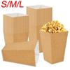 12Pcs Kraft Paper Popcorn Boxes Container Birthday Party Movie Night Fries Cup Snack Buckets Wedding Favors Gift Box Supplies