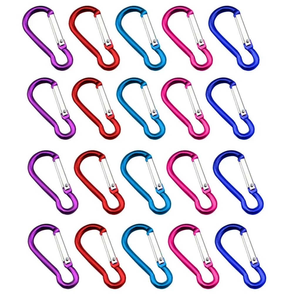 20Pcs Carabiner for Keys Chain Mini Gourd-Shaped Aluminum Alloy Keychain Clip Hook Lock Travel Hiking Camping
