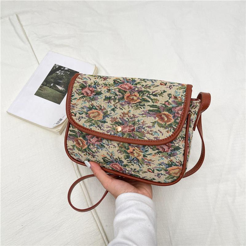 Women's Vintage Floral Crossbody Bag Retro Shoulder Handbag Casual Flap Purse for Ladies Fashion Tote Bag 2026
