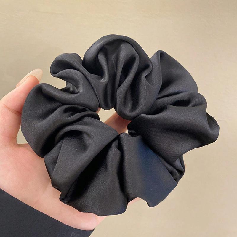 

1 шт. Женская 5,51 дюйма/14 см Супер Большая Шелковый Сатин Черный/Красный Резинка для волос, Модная Универсальная Высококлассная Элегантная Простая Резинка для волос, Резинка для волос-скранчи чёрный