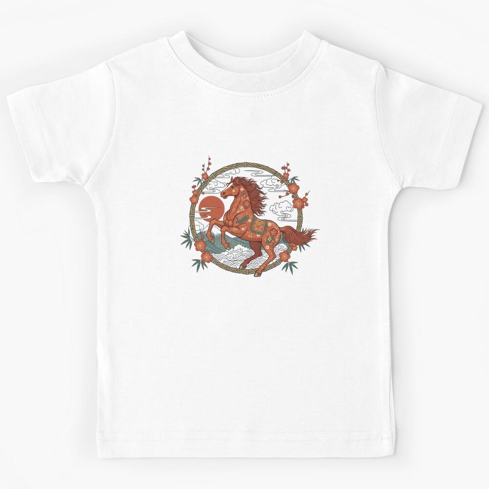 Year of The Horse Chinese New Year 2026 - Japanese Art Kids T-Shirt 170