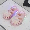 Fashion Glowing Girls Sandals 2025 Summer New Kids Shoes Simple Soft Soled Baby Shoe Comfort Anti Slip Child Beach Shoes Zapatos