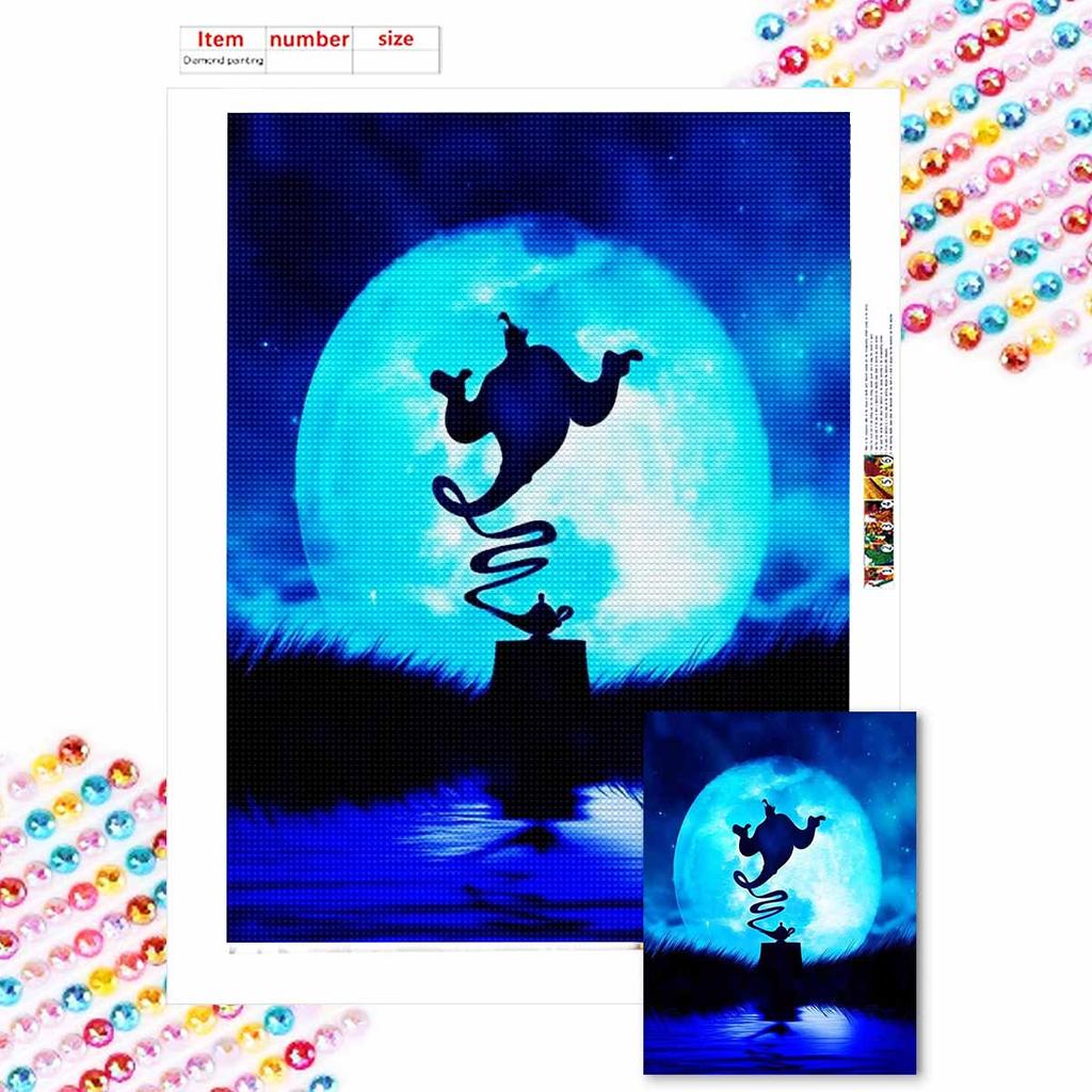 Full Round Diamond Painting Aladdin's Magic Lamp Art Rhinestone Picture Mosaic DIY 5D Cross Stitch Embroidery Home Decoration