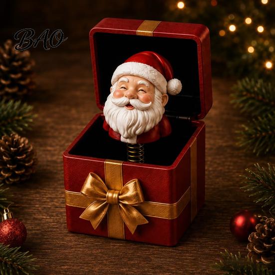Humorous Holiday Stocking Stuffer Christmas Magic Pop-Up Gift Box, Cute Reindeer Santa Claus Gingerbread Prank Table Decor Reusable Spring-Loaded