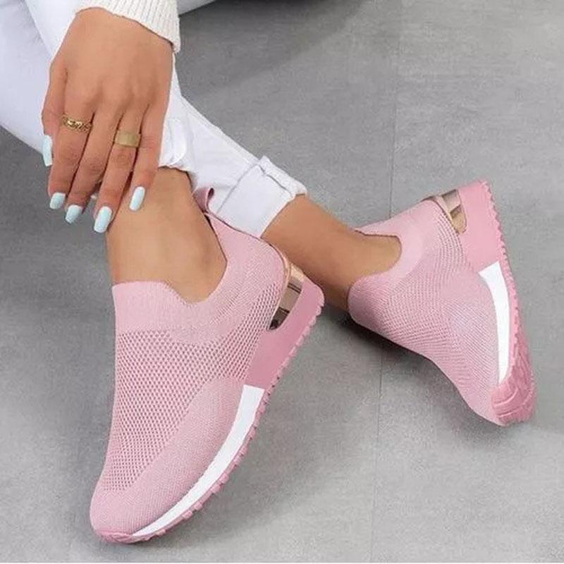 Autumn Women Platform Sneakers Breathable Mesh Casual Shoes Sports Running Shoes Women Knitted Loafers Plus Size 35-43 WSH4524