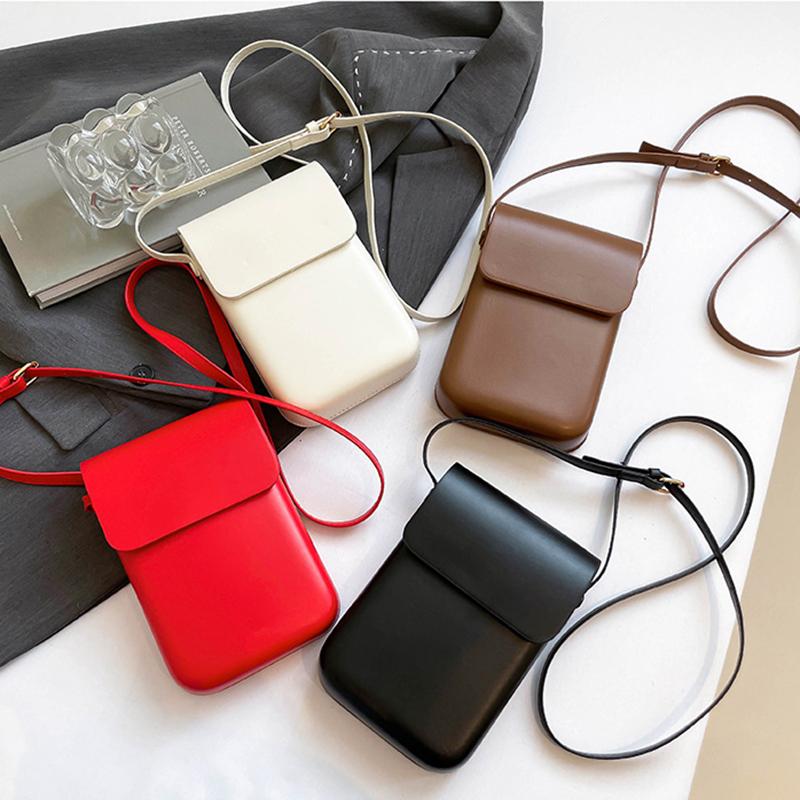 Flap Crossbody Bags Women Mini PU Leather Shoulder Purses and Handbags for Girls Ladies Phone Simple Crossbody Bag