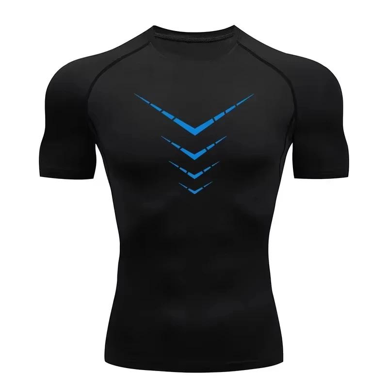 Men s Tight Fitting Short Sleeved Breathable Quick Drying T-shirt Fitness Sports T-shirt Top S