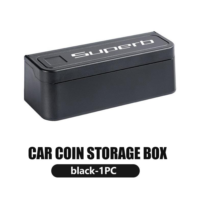 Car Small Coins Holder Storage Box Coin Collectible Case Creative Central Armrest Box Wallet For Skoda Fabia 1 2 Octavia A7 RS