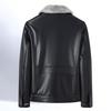 Fu Ting Men's Winter Genuine Sheepskin Leather Jacket with Mink Fur Collar and Goose Down