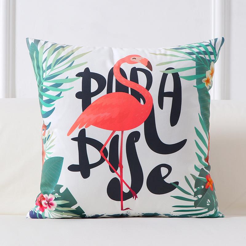 Flamingo Pillow Cushion Ins Wind Velvet Pillow Waist and Back Cushion Printed Square Pillow