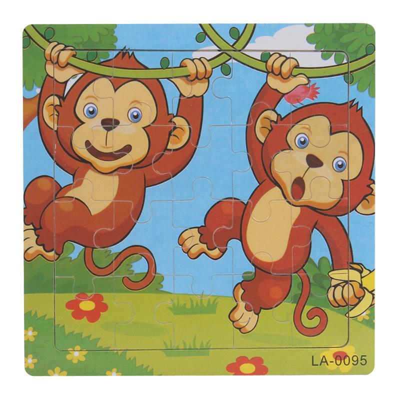20pcs Wooden Animal PuzzleEducational Learning Toys Kids Cartoon Animals Vehicle Wood Jigsaw Puzzle for Children