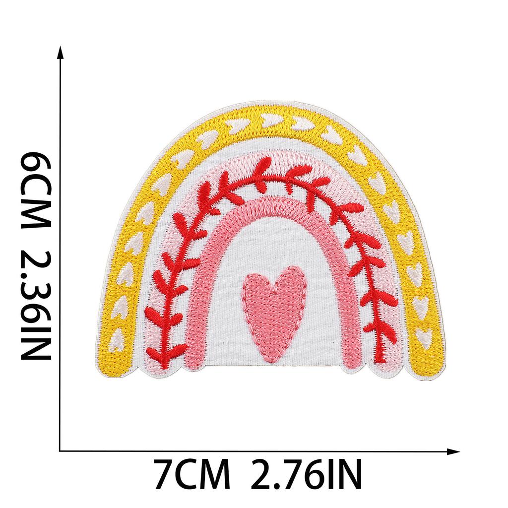 New Pink Butterfly Embroidery Cloth Sticker Cartoon Bus Patch Sticker Bag Decoration Flower Embroidery Label