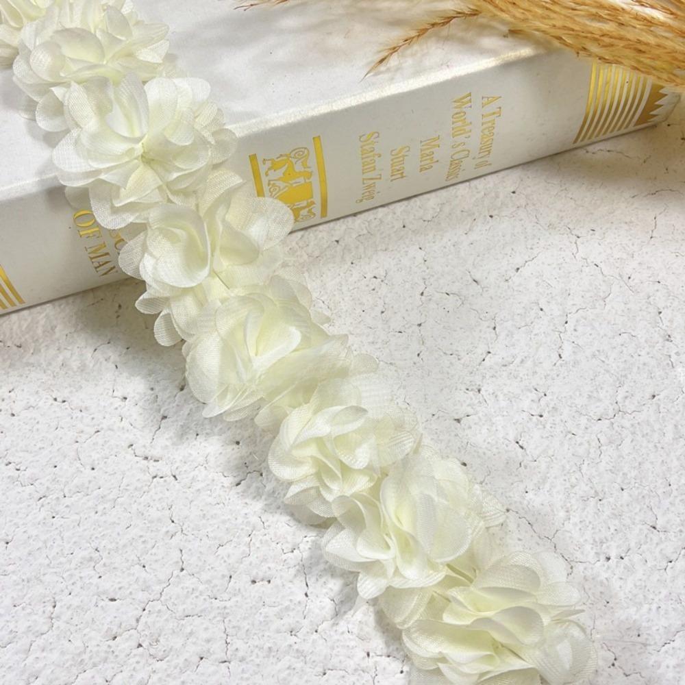 10Yards New 5cm Width Chiffon Flowers Lace Multicolor Handmade DIY Lace 3D Lace Ribbon for Bag Decor