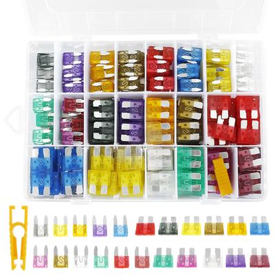 344Pcs Car Fuse Blade Fuses Kit Auto Truck Standard Mini Blade Assorted 2/3/5/7.5/10/15/20/25/30/35/40A Fuse Auto Accessories