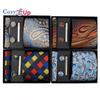 Cozy Up 6 Pieces Set Paisley Men's Tie Including Tie Square Scarf Cuff Tie Clip Gift Box