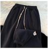 Men's Fleece-Lined Thickened Sweatpants: Autumn/Winter 2024, Loose Straight-Leg Cuffed Casual Sports Pants