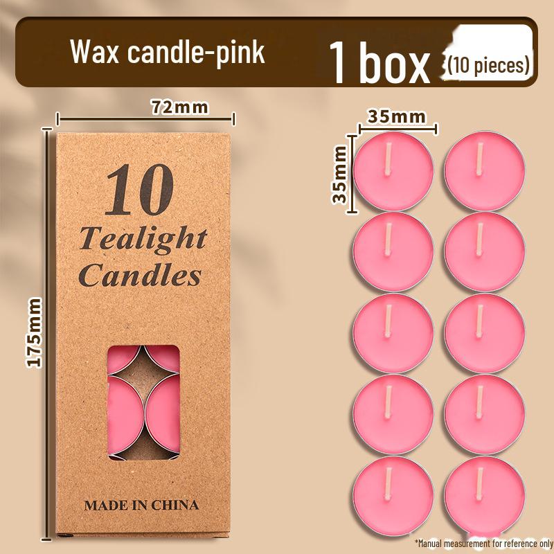 

Бездымная чайная свеча с лаковым покрытием для романтических и расслабляющих моментов 1 box (10 pieces) розовый