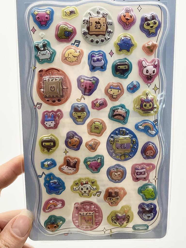 New Style Tamagotchi Sticker Cartoon Decorative Sticker Versatile Diy Nostalgic Digital Pet Theme Decoration For Gift