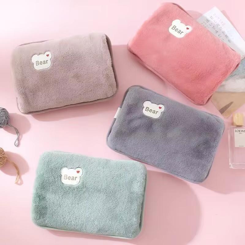 Rechargeable Hot Water Bottle Hot Water Bottle with Plush Cover Relieve Neck Shoulder Hands Feet and Get Rid of Cold