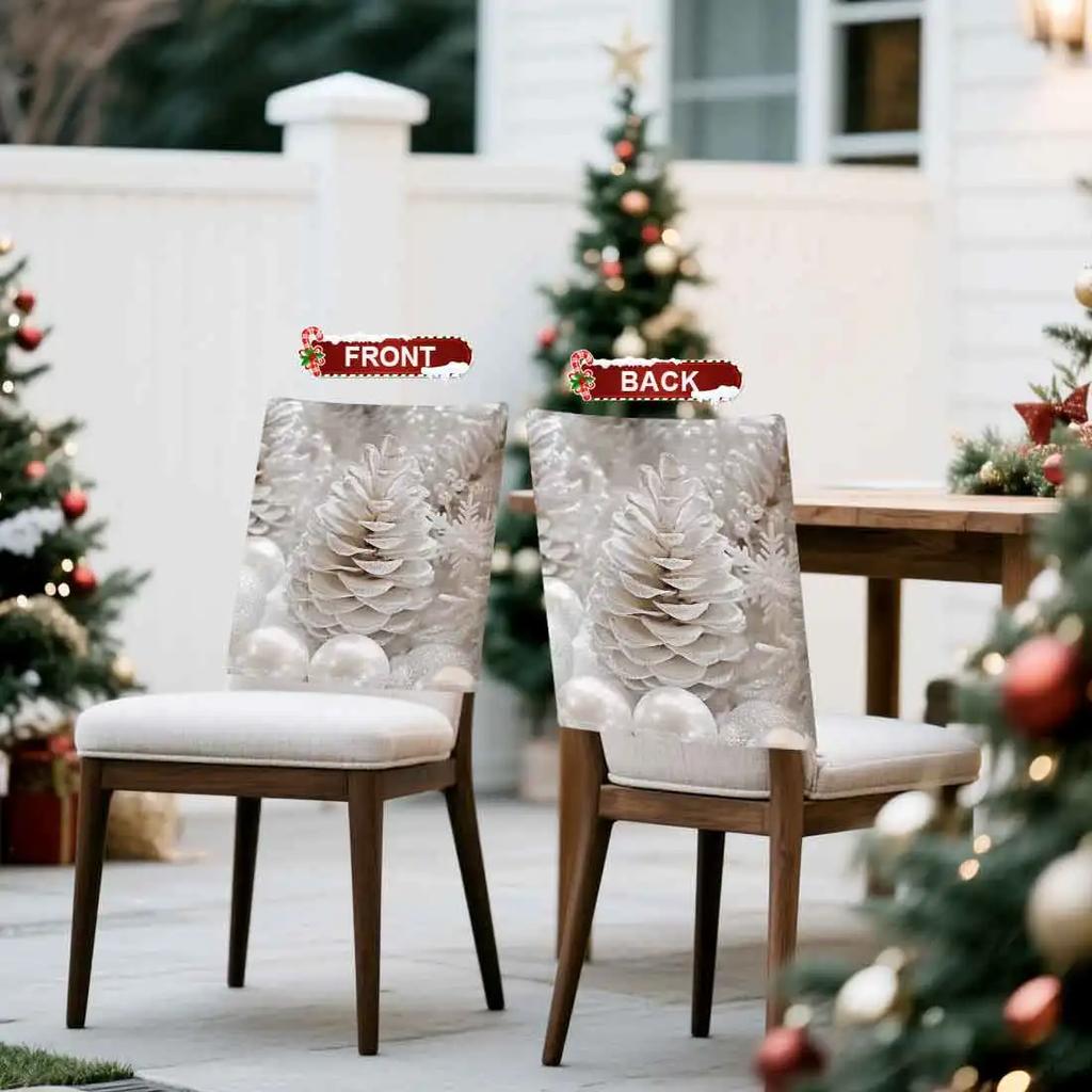 2/4/6pcs/set 45x55cm Christmas Pinecones Chair Cover Table Decoration Dining Seat Chair Covers Dining Room Bar Party Banquate