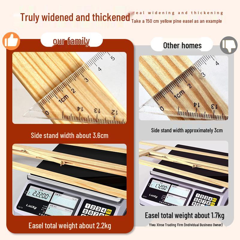 Folding Wooden Tripod Easel for Art Students - Perfect for Sketching and Oil Painting