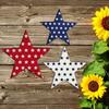 3Pcs/set Patriotic Wooden Star Decor Home Decor Tabletop Ornament Party Table Decor American Flag Design Laser Cut Decorations