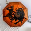 Warrior Cow  pattern, automatic folding umbrella, portable and foldable design, 8 ribs, a Christmas or birthday gift.