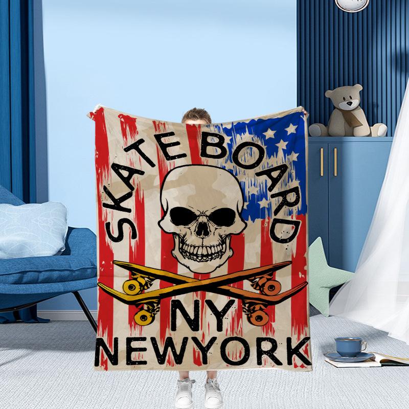 Halloween Pumpkin Head Series Printed Blanket for Sofa Bed Travel Camping Living Room Office Conditioning Blanket