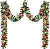 16.4 Ft Green Christmas Tree Garland Christmas Prelit Garland With Lights 50 LED Hanging Lighted Christmas Garland Xmas Garland For Xmas Tree Deco