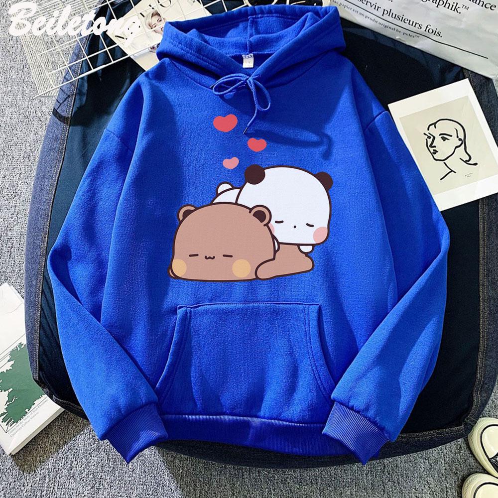 Panda Bear Bubu Dudu Cartoon Hoodie Sleep Cute Printed Clothes for Teens Loose Sweatshirt Spring Pocket