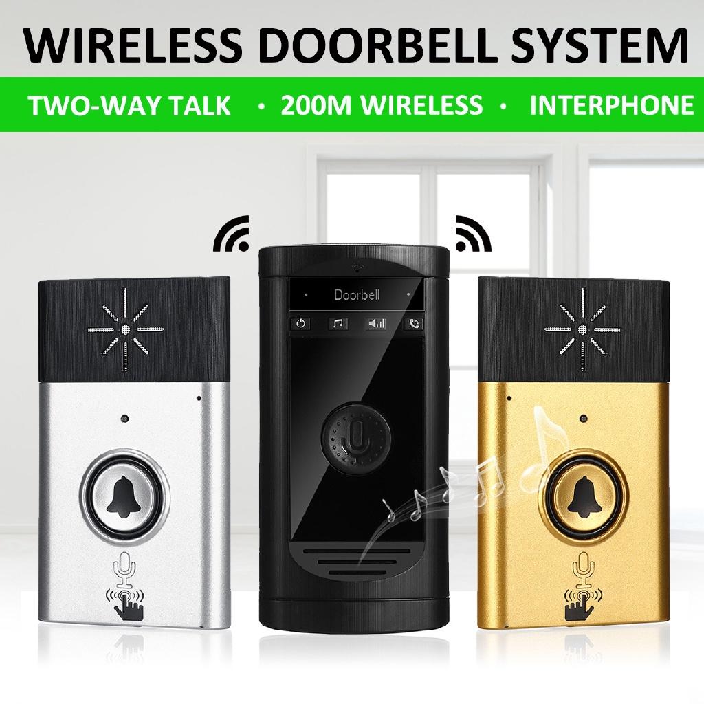 LED Indicator Outdoor-bell 2 Way Talk Interphone 200M Wireless Door Bell Smart Voice Intercom Rechargeable Home Security