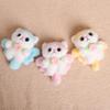 Cute Elf Cat Plush Doll Pendant Keychain Soft Skin-Friendly Plush with Wings And Floral Accent Portable Bag Charm Gift for Kids Cat Lovers