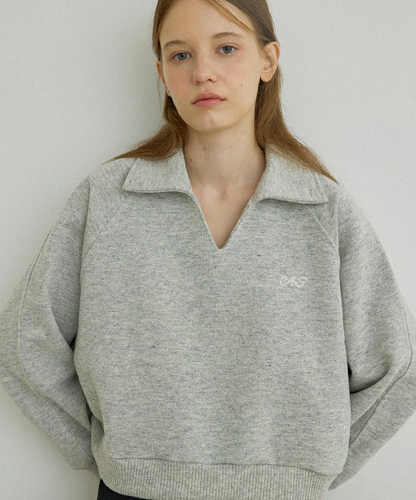 Aejeuipeu Lovin' Collar Sweatshirt (Gray)