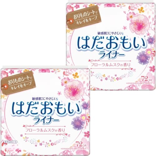 Hadaomoi Liner, Floral Musk Scent, 14cm (72 Sheets X 2 Packs) Panty Liner