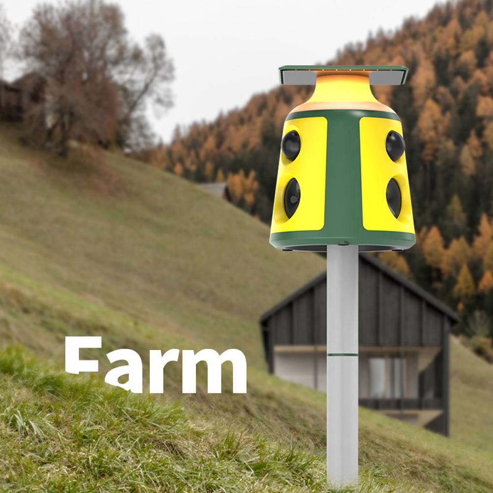 Solar Animal Repeller 360 Degrees  Ultrasonics Rodent Repellent Waterproof with PIR Sensor 5 Modes for