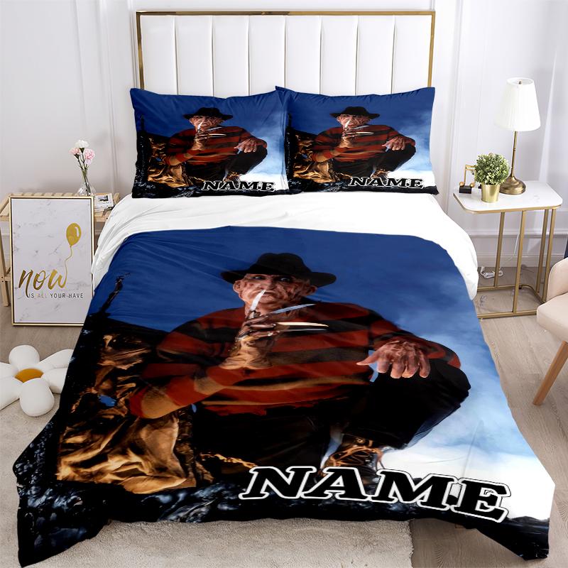 Custom Textile Nightmare Horror Bedding 3 Piece Set HD Print Duvet Cover Pillowcases for Teens Adult Bedroom Decoration