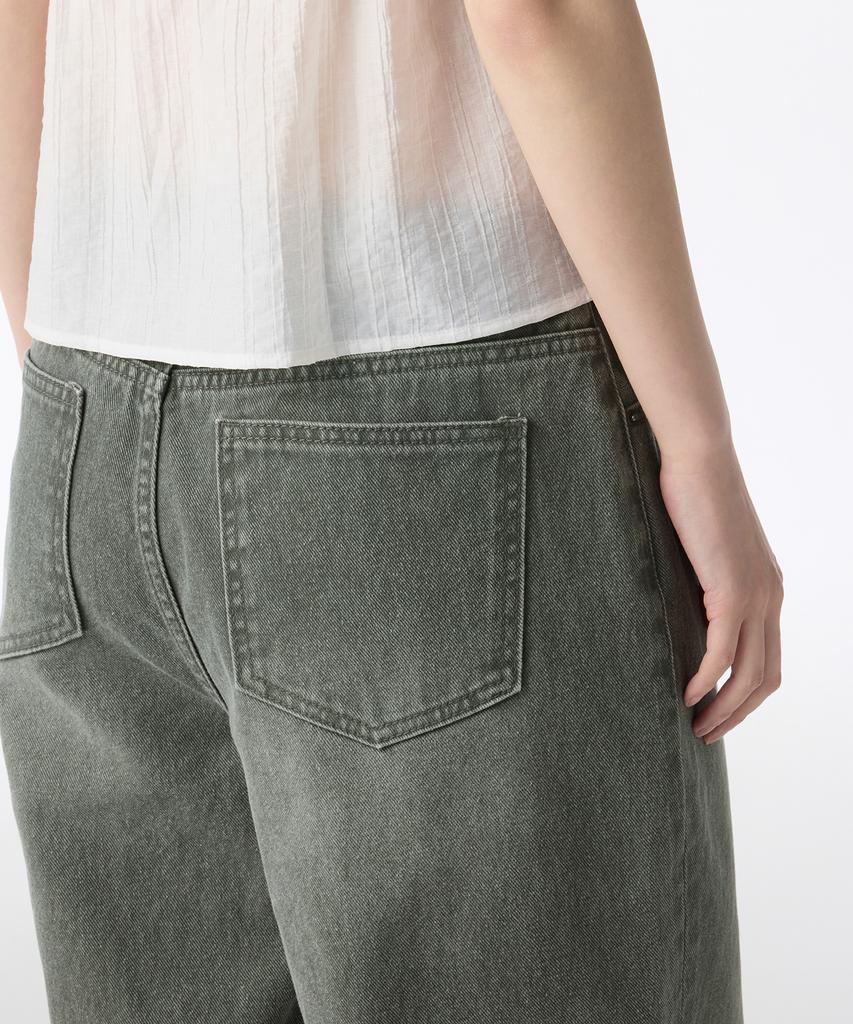 MUSINSA STANDARD WOMAN Pigment Wide Denim Pants [Khaki Gray]