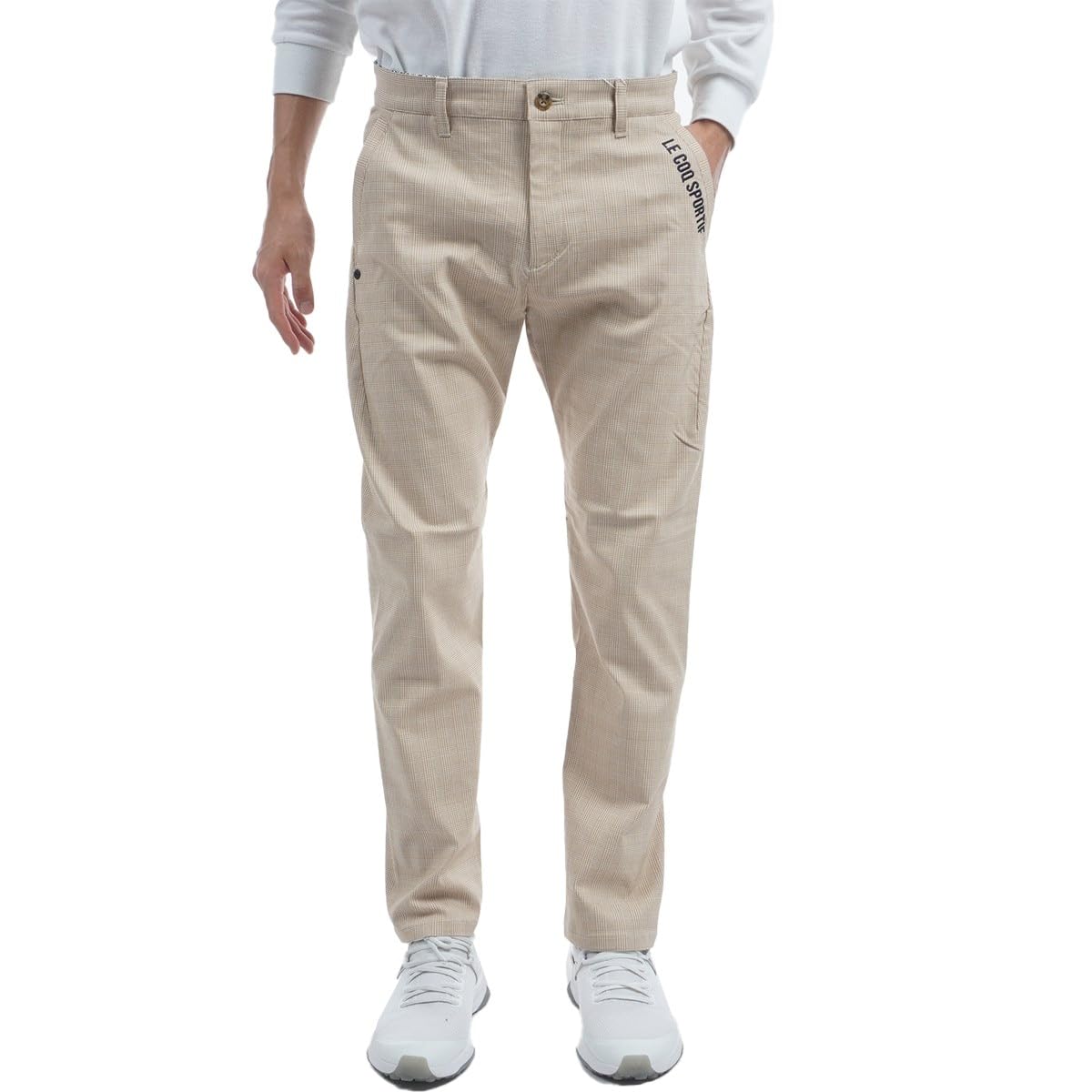 

Coq Sportif Golf Pants Glen Check Quarter Length Tapered Elegant Water Repellent Golf LG4FLP52M BG00 [Le Golf] [Stretch Forcer] Men s (Beige)