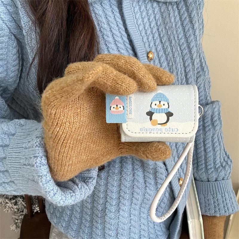 Winter polka dot scarf penguin for AirPods 1 /1 earphone protective case cover 1pro third generation with lanyard new