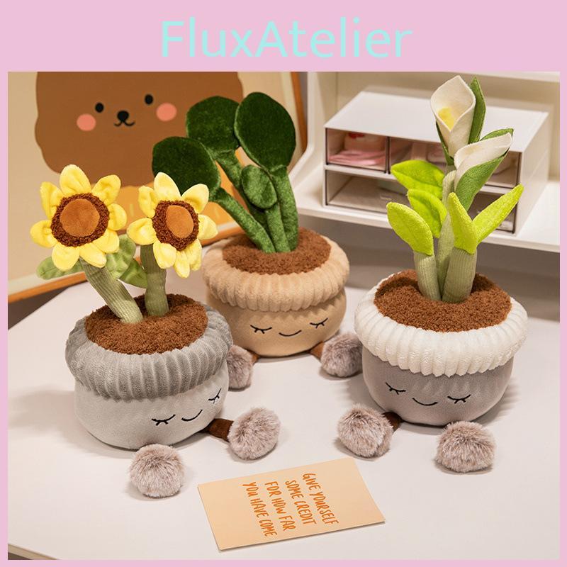 Flower Plant Potted Plush Toy Cartoon Stuffed Doll Room Decoration Gift Kids