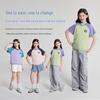 DESA Girls' 2026 Summer Color-block Raglan Short Sleeve T-Shirt