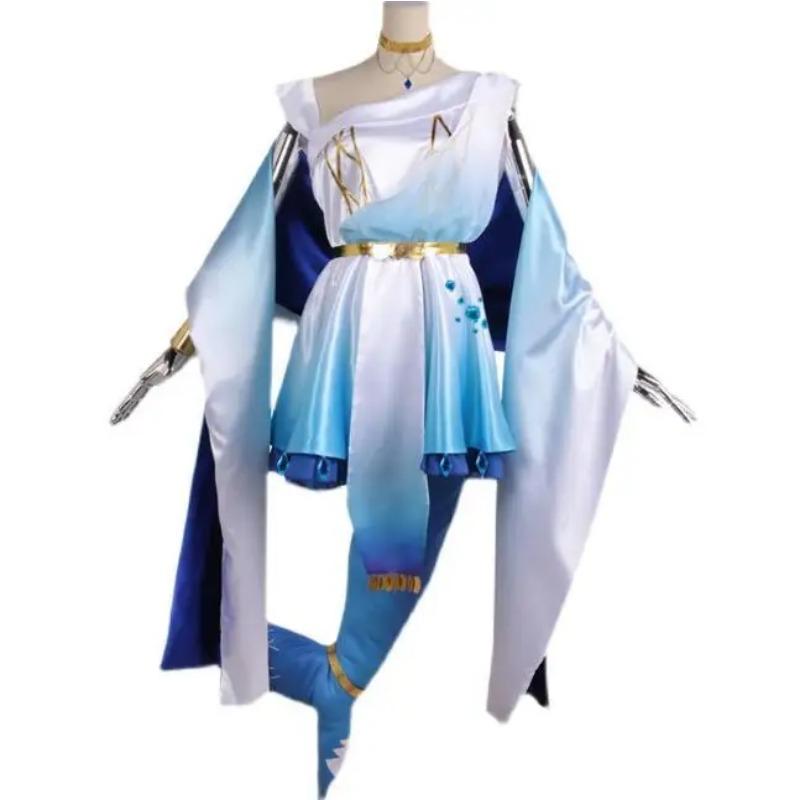 Hololive EN Gawr Gura Cosplay Costume Unisex Size Vtuber Gura Shark Formal Dress Skirt Outfit and Tail