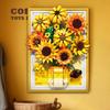 Non-Toxic Sunflower Brick Art Frame Kit Bouquet Diy Toys New Decoration 3D Picture Building Blocks Flowers Diy Children Friend Christmas Gifts