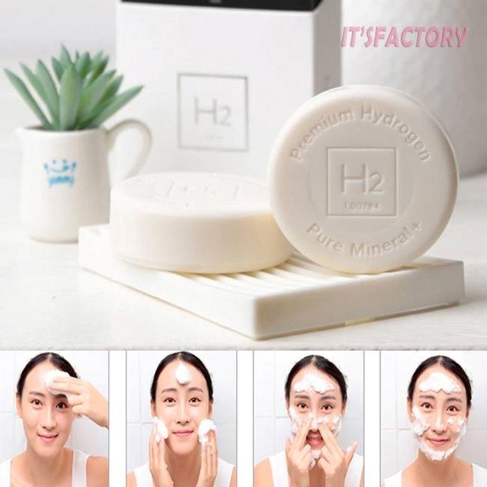 H2 Hydrogen Soap 80gx3 Natural Plant-Based Facial Cleansing Wash (9067466)