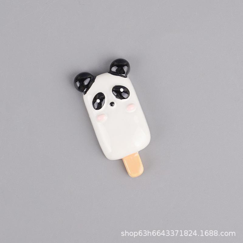 Simulation Resin Accessories Ice Cream Cabinet Cartoon Animal Popsicle Diy Jewelry Accessories Materials Children'S Play House Toys