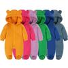 Autumn Winter Fleece Baby Jumpsuit: Cartoon Animal Footed Romper