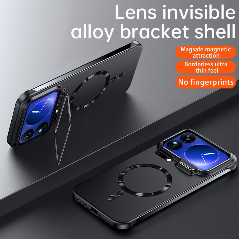 Original Matte Ultra-Thin Case For Xiaomi 17 Pro Max 15 14 Pro Shockproof Bracket Magnetic Wireless Charge Frameless Slim Cover